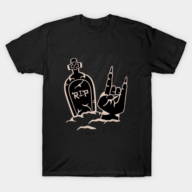 Heavy Grave Zombie Finger T-Shirt by rueckemashirt